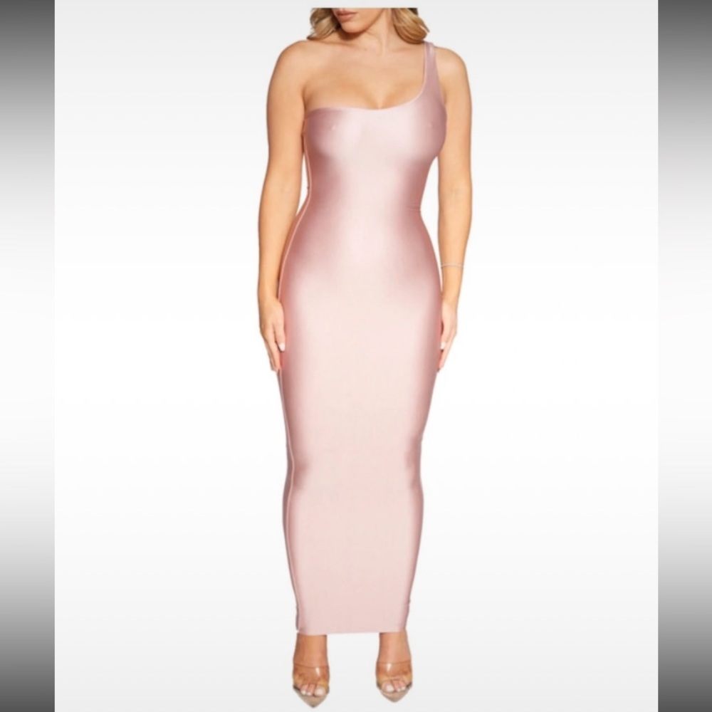 Naked Wardrobe Shimmer Maxi Dress